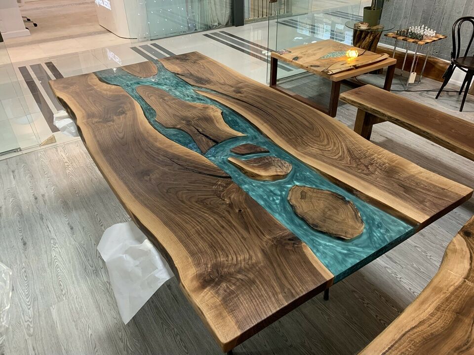 epoxy kitchen table.wood